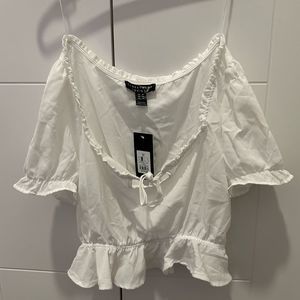 White off shoulder crop